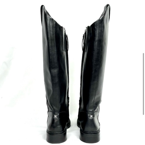 Sam Edelman Fable Black Leather Boots Knee High Riding Boots Sz 7.5 New - Picture 4 of 7